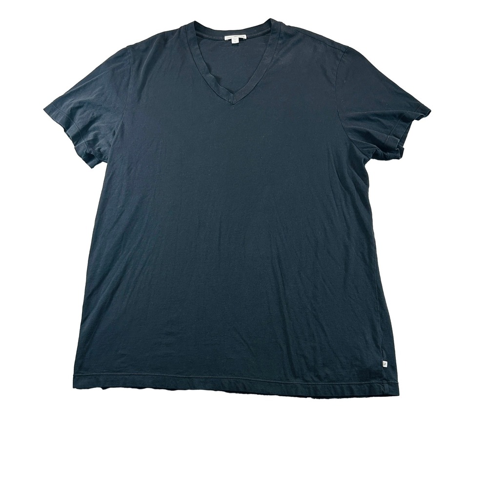 James Perse T-Shirt Mens 5 Black V-Neck Short Sleeve Cotton MLJ3352